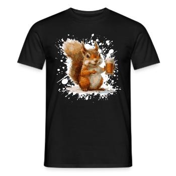 Bière d’écureuil drôle - T-shirt homme - noir - Devant - AI Model Male 178 light (178cm)