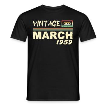 March 1959 - March 1959 - Men's T-Shirt - black - Front - AI Model Male 178 light (178cm)
