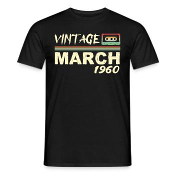 Mars 1960 - March 1960 - Men's T-Shirt - black - Front - AI Model Male 178 light (178cm)