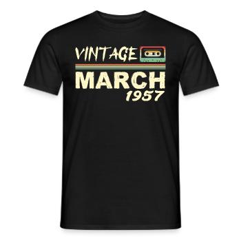 Mars 1957 - March 1957 - T-shirt homme - noir - Devant - AI Model Male 178 light (178cm)