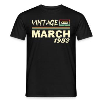March 1953 - March 1953 - Men's T-Shirt - black - Front - AI Model Male 178 light (178cm)