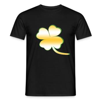 Kleeblatt Glück gold - Männer T-Shirt - Schwarz - Vorne - AI Model Male 178 light (178cm)