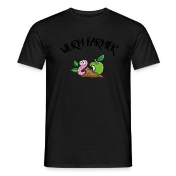 Wurm Farmer - Worm Farmer Funny T-Shirt - Men's T-Shirt - black - Front - AI Model Male 178 light (178cm)