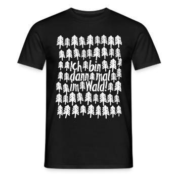 Geschenk im Wald schlafen | Outdoor ohne angst - Männer T-Shirt - Schwarz - Vorne - AI Model Male 178 light (178cm)