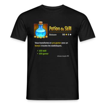 Item potion de skills - T-shirt homme - noir - Devant - AI Model Male 178 light (178cm)