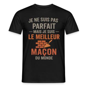 Le meilleur maçon du monde - T-shirt homme - noir - Devant - AI Model Male 178 light (178cm)