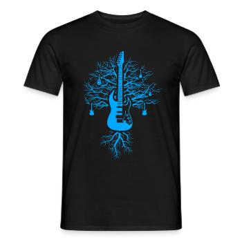 Guitar tree - Men's T-Shirt - black - Front - AI Model Male 178 light (178cm)