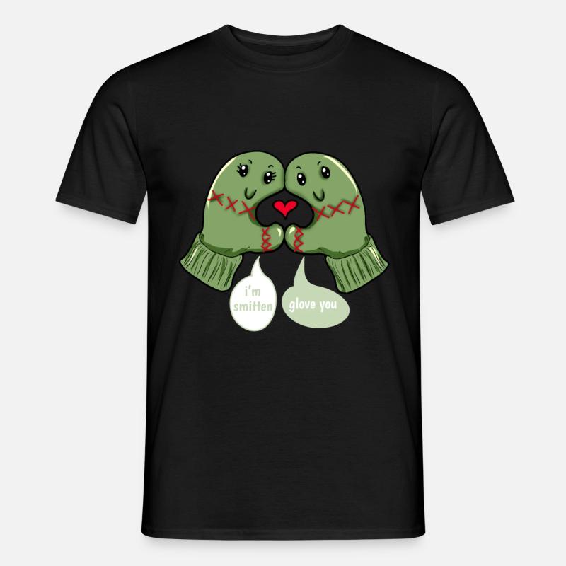 Handschuh Liebe Weihnachtsgeschenk Winter Weihnachtsgeschenke - Männer T-Shirt - Schwarz