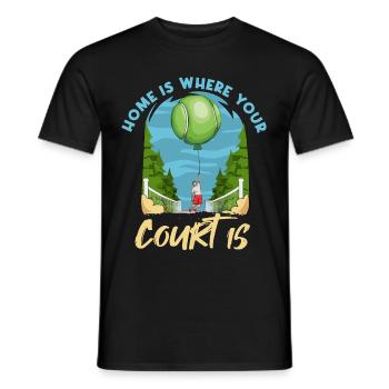 Tennis Tournament Design for a Tennis Fan - Men's T-Shirt - black - Front - AI Model Male 178 light (178cm)