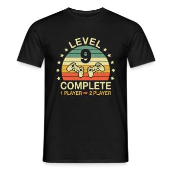 Level 9 Complete Gamer 9 Anniversary Wedding Anniversary - Men's T-Shirt - black - Front - AI Model Male 178 light (178cm)