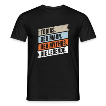 Tobias Der Mann Der Mythos Die Legende - Männer T-Shirt - Schwarz - Vorne - AI Model Male 178 light (178cm)