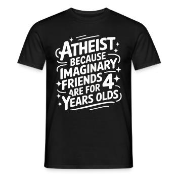 Athéisme, athée, anti-religion, agnostique - T-shirt homme - noir - Devant - AI Model Male 178 light (178cm)