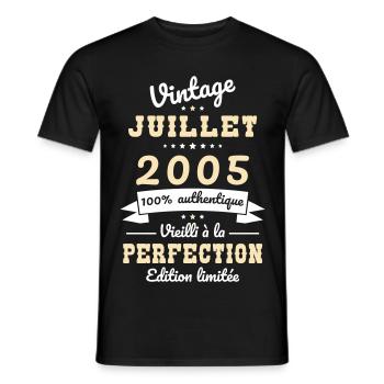 20 Years Anniversary - Vintage - July 2005 - Men's T-Shirt - black - Front - AI Model Male 178 light (178cm)