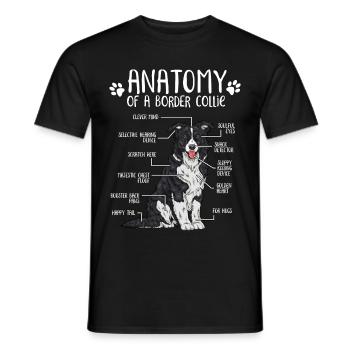 Anatomy Border Collie hundägare - T-shirt herr - svart - Fram - AI Model Male 178 light (178cm)