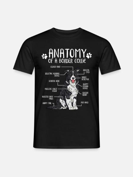 Anatomy Border Collie dog owner gift - Men's T-Shirt - black