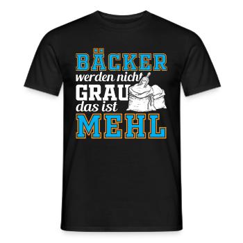 Bäcker Backen Mehl Teig - Männer T-Shirt - Schwarz - Vorne - AI Model Male 178 light (178cm)