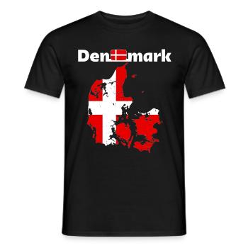 drapeau Danemark drapeau Danemark drapeau Danemark - T-shirt homme - noir - Devant - AI Model Male 178 light (178cm)