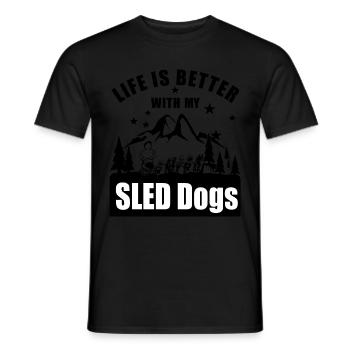 Schlittenhunde Musher - Männer T-Shirt - Schwarz - Vorne - AI Model Male 178 light (178cm)