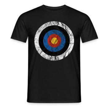 T-Shirt Bullseye Ziel Pfeil Bogen Archery Dart - Männer T-Shirt - Schwarz - Vorne - AI Model Male 178 light (178cm)