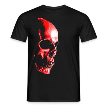 Roter Schädel - Männer T-Shirt - Schwarz - Vorne - AI Model Male 178 light (178cm)