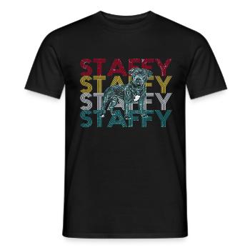 Staffordshire Bull Terrier - Men's T-Shirt - black - Front - AI Model Male 178 light (178cm)