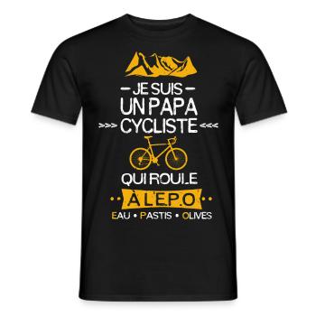 Je suis un papa cycliste qui roule à l'E.P.O - T-shirt homme - noir - Devant - AI Model Male 178 light (178cm)