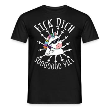 Fick Dich so viel Misanthrop Einhorn Sarkasmus - Männer T-Shirt - Schwarz - Vorne - AI Model Male 178 light (178cm)