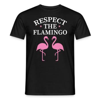 Respect The Flamingo - Pink Bird Birdwatching - Men's T-Shirt - black - Front - AI Model Male 178 light (178cm)