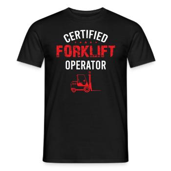 Certified Forklift Operator - Lift Truck Driver - Men's T-Shirt - black - Front - AI Model Male 178 light (178cm)