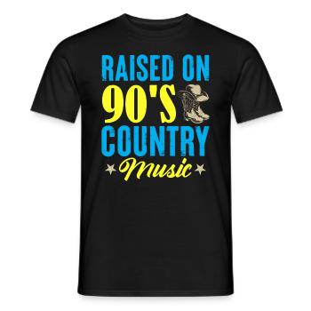 Élevé sur le cow-boy de la musique country des années 90 - T-shirt homme - noir - Devant - AI Model Male 178 light (178cm)