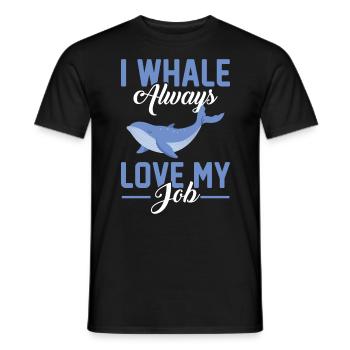 I Whale Always Love My Job - Jeu de mots biologiste marin - T-shirt homme - noir - Devant - AI Model Male 178 light (178cm)