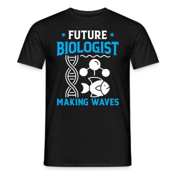 Le futur biologiste fait des vagues - Plongée en mer - T-shirt homme - noir - Devant - AI Model Male 178 light (178cm)