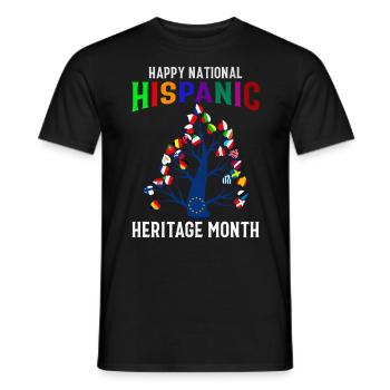 Happy National Hispanic Heritage Month - Latina Fl - Männer T-Shirt - Schwarz - Vorne - AI Model Male 178 light (178cm)