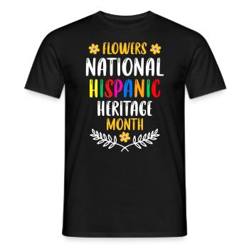 Flowers National Hispanic Heritage Month - Men's T-Shirt - black - Front - AI Model Male 178 light (178cm)