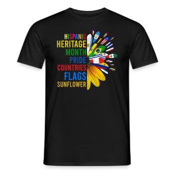 Hispanic Heritage Month Pride Countries Flags Sunf - Männer T-Shirt - Schwarz - Vorne - AI Model Male 178 light (178cm)