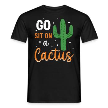 Allez vous asseoir sur un cactus - Western Sugaro Flowers - T-shirt homme - noir - Devant - AI Model Male 178 light (178cm)