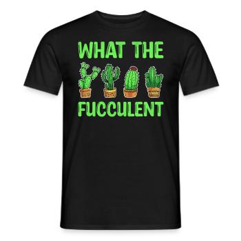 What The Fucculent - Fleur de sucre de cactus occidental - T-shirt homme - noir - Devant - AI Model Male 178 light (178cm)