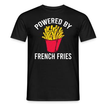 Propulsé par Français Fries - Amateurs de restauration rapide - T-shirt homme - noir - Devant - AI Model Male 178 light (178cm)
