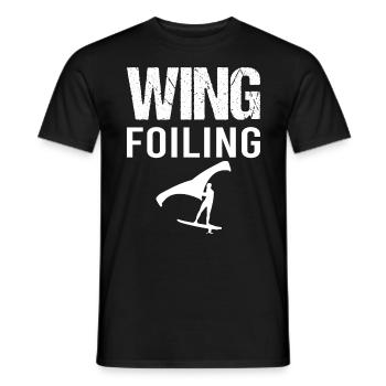 Aile Foiling Hydrofoil Surfer - T-shirt homme - noir - Devant - AI Model Male 178 light (178cm)