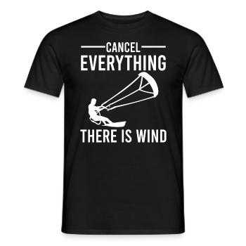 Cancel Everything There Is Wind - Kitesurfing - Men's T-Shirt - black - Front - AI Model Male 178 light (178cm)
