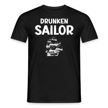 Drunken Sailor - Boat Captain - Men's T-Shirt - black - Front - AI Model Male 178 light (178cm)