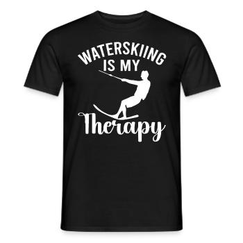 Water skiing - Waterskiing Is My Therapy - Men's T-Shirt - black - Front - AI Model Male 178 light (178cm)