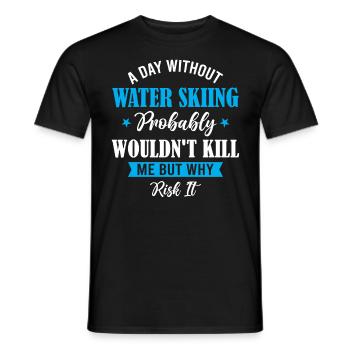 Une journée sans ski nautique - T-shirt homme - noir - Devant - AI Model Male 178 light (178cm)