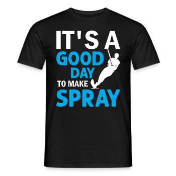 Ski nautique - C’est une bonne journée pour faire du spray - T-shirt homme - noir - Devant - AI Model Male 178 light (178cm)