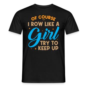 Coxswain Rowing Design For Girls Women Crew Rowing - Men's T-Shirt - black - Front - AI Model Male 178 light (178cm)