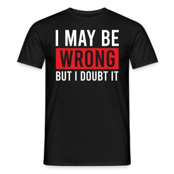 Sarcastique - Je peux me tromper mais j’en doute - Sarcas - T-shirt homme - noir - Devant - AI Model Male 178 light (178cm)