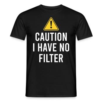 Sarcastique - Attention je n’ai pas de filtre - Sarcasme - T-shirt homme - noir - Devant - AI Model Male 178 light (178cm)