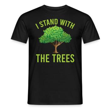 Changement climatique Je me tiens avec les arbres Jour de la Terre - T-shirt homme - noir - Devant - AI Model Male 178 light (178cm)
