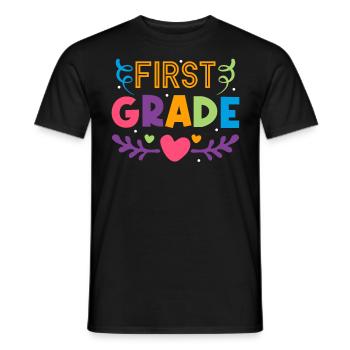 First Day Of School First Grade Teacher - Men's T-Shirt - black - Front - AI Model Male 178 light (178cm)