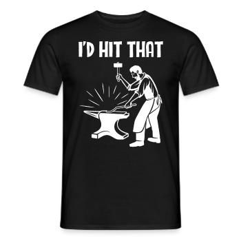 Blacksmith Ironsmith I'd Hit That - Men's T-Shirt - black - Front - AI Model Male 178 light (178cm)